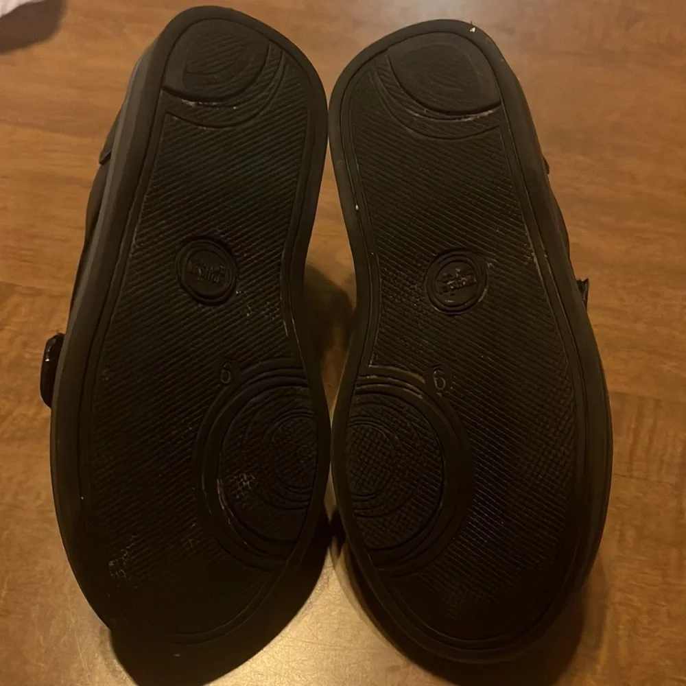 Wonder Nation Matte Black Velcro Dress Shoes sz 9 formal wedding uniform holiday